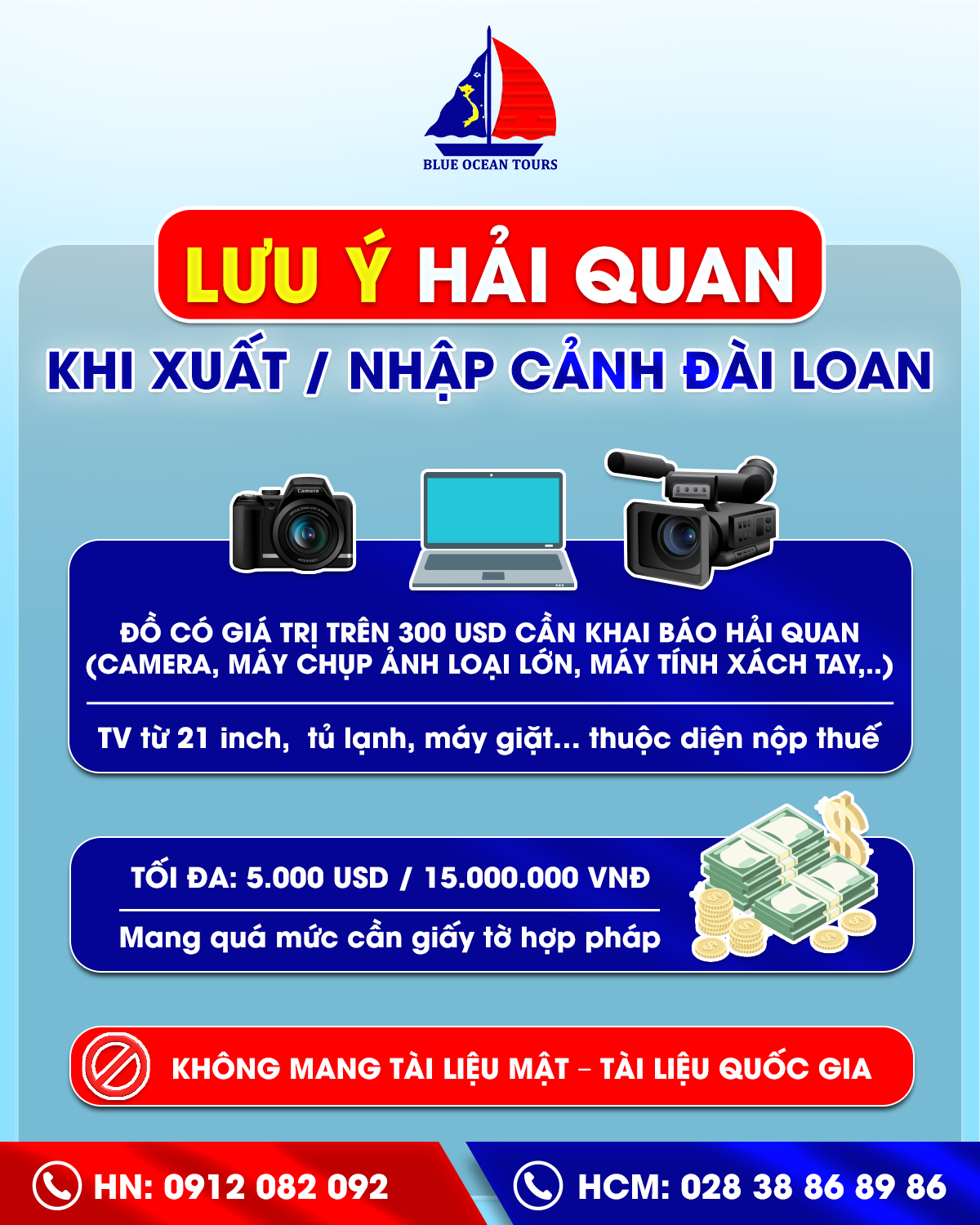 Lưu ý hải quan khi nhập cảnh Đài Loan 